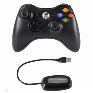 Bezdrôtový ovládač Xbox 360 s USB adaptérom pre PC, Čierny - Konzoly