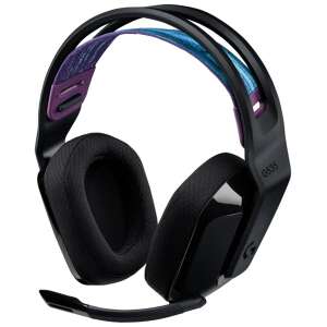 Logitech G535 Lightspeed wireless gaming headset, black, with purple and blue accents - Gaming headset
