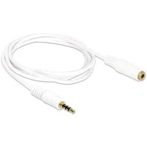 Kabel audio Delock 3,5 mm Jack stereo, 1 m, biały, kompatybilny z iPhone, iPad, iPod - Kabel