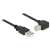 Delock USB 2.0 cable, A-type plug to USB 2.0 B-type plug, right angle, 0.5m, black