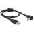 Delock USB 2.0 cable, A-type plug to USB 2.0 B-type plug, right angle, 0.5m, black