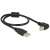 Delock USB 2.0 cable, A-type plug to USB 2.0 B-type plug, right angle, 0.5m, black