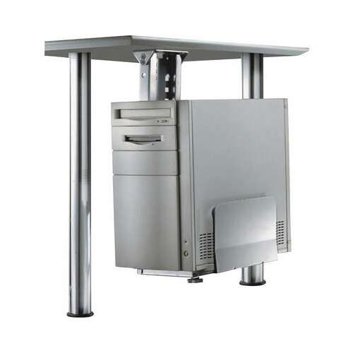 NewStar CPU D200SILVER PC-Halterung unter dem Schreibtisch, silber, für Tower-Gehäuse, bis zu 30 kg