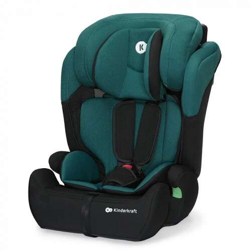 Детско столче за кола KinderKraft COMFORT UP i-Size, тъмнозелено, изглед под ъгъл