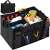 Xtrobb black car trunk organizer filled with various items, folded version shown