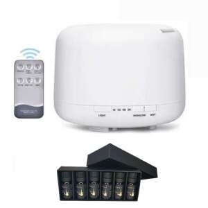 Pepita Арома дифузер с дистанционно управление + подарък 6бр етерично масло #бяло