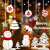 Weihnachtsfensteraufkleber mit Schneemann, Weihnachtsbaum, Glocken und Sternen