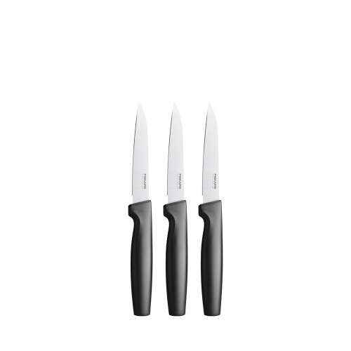 Fiskars Functional Form Universalmesser-Set, 3-teilig, schwarze Griffe, Klingen aus rostfreiem Stahl