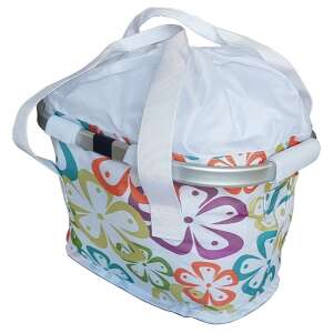 BikeTrade levehető virágos szövet kosár, kerékpár kosár gyorszárral, virágmintás - BikeTrade