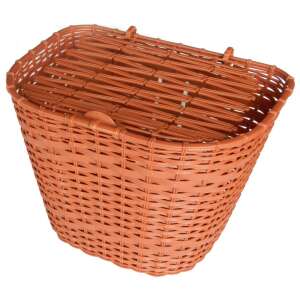 Barna műanyag kerékpár kosár fedéllel - BikeTrade