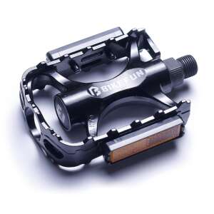 BikeFun Uplander fekete alumínium kerékpár pedál reflektorokkal - Kerékpár hajtás