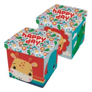 Fisher Price Happy Day storage box with giraffe and elephant design - Toy Storage Boxes & Bag