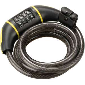 BikeFun Riddle kombinációs kerékpár zár, 180 cm hosszú, fekete és sárga - Kerékpár zár