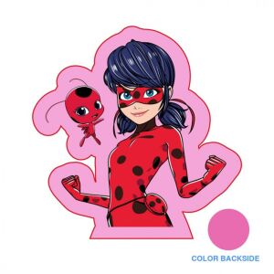 Miraculous Ladybug plüss párna, 29x28 cm, Katicabogár és Tikki mintával - Díszpárna