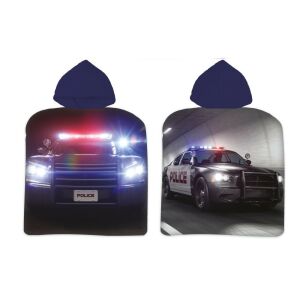 Police Car Hooded Towel Poncho for Kids, 50x100cm, Beach and Bath - Bath Towel, Washcloth, Hooded Towel