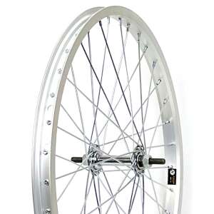 BikeTrade 406 menetes első kerék, 20 hüvelykes alumínium felni, 36 küllő, ezüst - BikeTrade