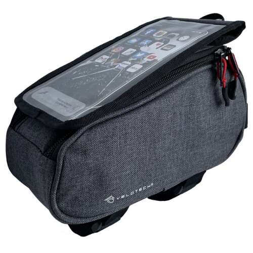 Velotech kerékpár váz táska levehető telefontartóval, fekete