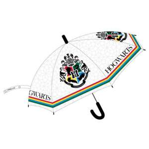 Harry Potter Hogwarts umbrella for kids, white with Hogwarts crest and rainbow stripes - Children's Umbrella