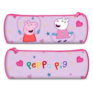 Peppa Pig cylindrical pencil case, featuring Peppa and Suzy Sheep jumping rope - Pencil Case