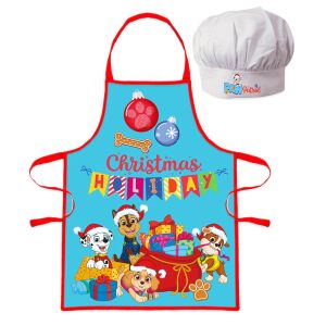 Paw Patrol Christmas Holiday Kids Apron and Chef Hat Set - Kids' apron