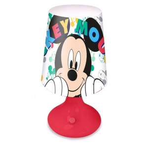 Lampă LED mini Disney Mickey Mouse, bază roșie, abajur alb cu design Mickey Mouse, funcționează cu baterii, lampă de noapte pentru copii - Lampi de veghe si proiectoare