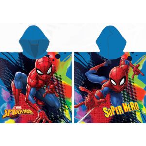 Marvel Spiderman Modrý Rýchloschnúci Pončo Uterák s Kapucňou 55x110 cm - Osušky, uteráky, zavinovacie plienky