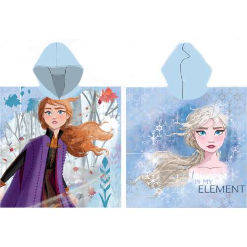 Disney Frozen Element beach towel poncho with Anna and Elsa, 55x110 cm, fast drying