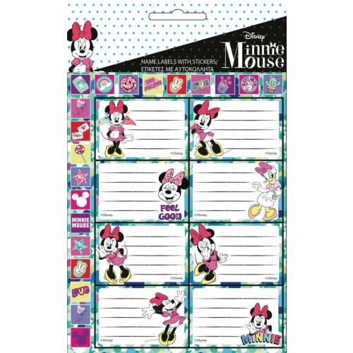 Disney Minnie Mouse füzetcímkék matricával, 16 db-os