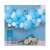 Baby blue and white balloon garland kit, 65 pieces, DIY, party decoration, in a room setting