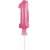 Pink number 1 foil balloon for cake, 13 cm