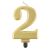 Számgyertya - Arany 2-es - 8 cm 74434222