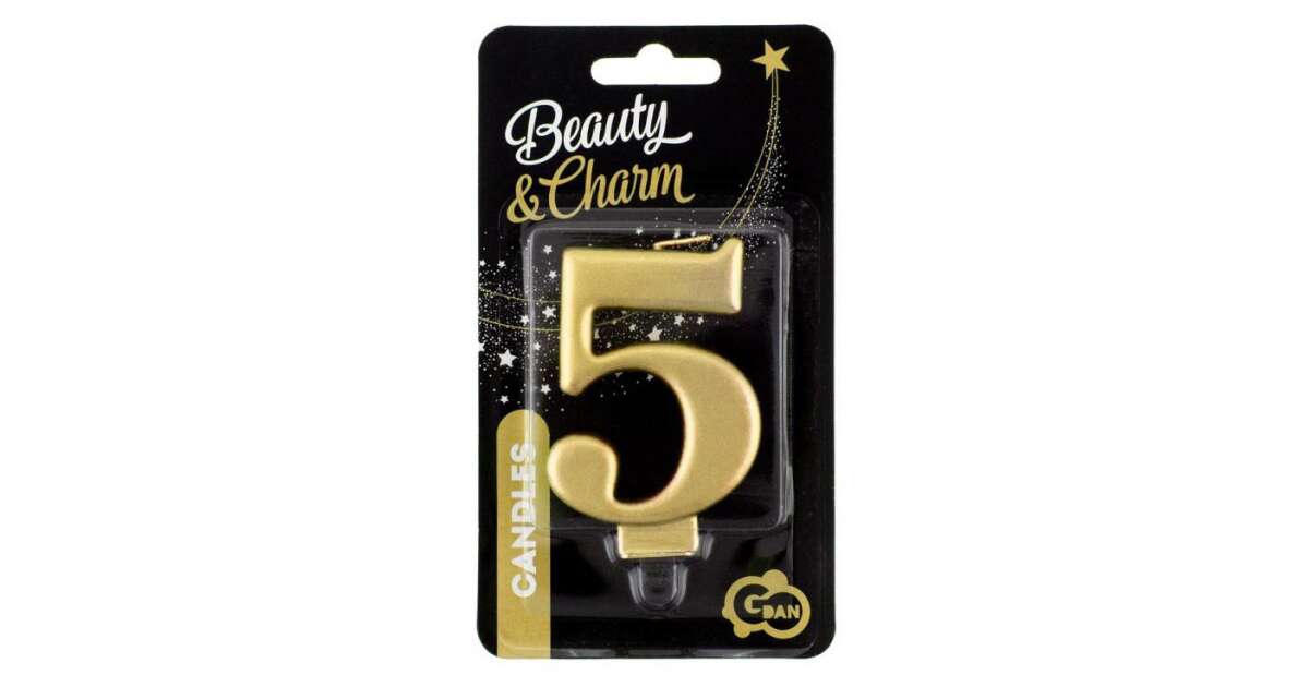 Beauty & Charm Arany Számgyertya 5 - 8 cm 74434232