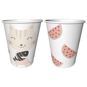 Lovely Friends Papierbecher mit Katzenmotiv, 240 ml, 6er-Pack - Einwegbecher