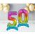 Rainbow Number 5 and 0 Foil Balloons with Stands for 50th Birthday Decoration