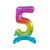Rainbow Number 5 Foil Balloon with Base 74 cm 74434610