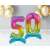 Rainbow number 5 and 0 foil balloons with stand, 74 cm