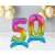 Rainbow number 5 and 0 foil balloons with stand, 74 cm