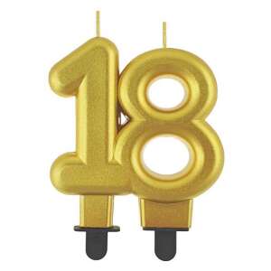 Gold number 18 birthday candle - Amscan Birthday Candle & Cake Topper