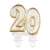 Lumânare aniversară aurie cu sclipici, numărul 20