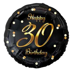 Black and gold Happy 30th Birthday foil balloon - Party Supply