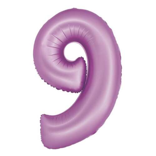 Lavender Matt foil balloon number 9, 76 cm, purple