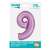 Lavender Matt foil balloon number 9, 76 cm, purple, Smart brand