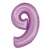 Lavender Matt foil balloon number 9, 76 cm, purple