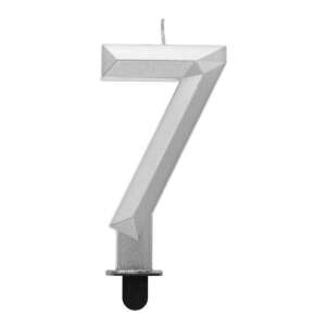 Silver number 7 candle - Amscan Birthday Candle & Cake Topper