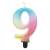Pastel ombre number 9 birthday candle