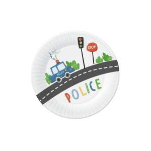 6 pack of 18cm police car themed paper plates - Party Supply