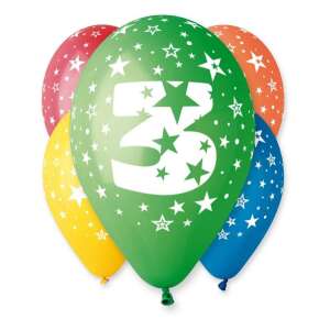 Happy Birthday 3 Star Luftballons, 12 Zoll bunte Partyballons - Luftballons