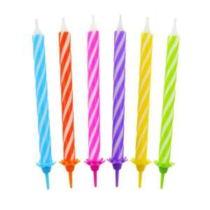 Spiral birthday candles, assorted colors, set of 6 - Godan Birthday Candle & Cake Topper