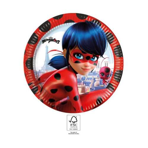 Miraculous Ladybug, Ladybug and Cat Noir Adventure Paper Plates 8 pcs 23 cm FSC