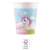 Unicorn Castle paper cups, 8 pack, 200 ml, FSC certified, unicorn design